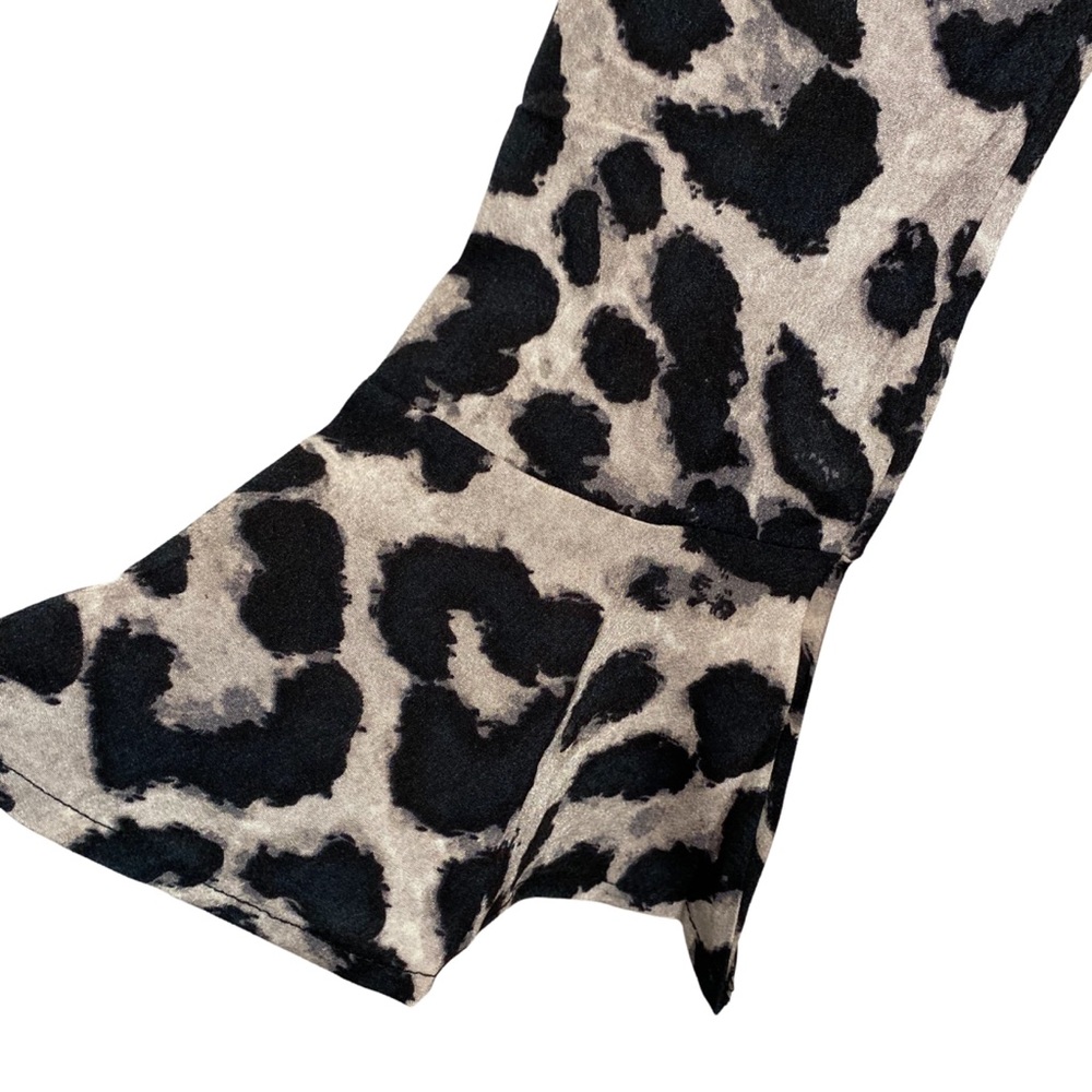 Summer Chiffon Leopard Mini Dress with Bell Sleeve - Picture 10 of 13